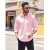 COOFANDY Men’s Long Sleeve Casual Button Down Shirts Untucked Shirts for Men Regular Fit Dress Shirt(Pink)