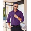 COOFANDY Men’s Long Sleeve Casual Button Down Shirts Untucked Shirts for Men Regular Fit Dress Shirt(Purple)