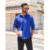 COOFANDY Men’s Long Sleeve Casual Button Down Shirts Untucked Shirts for Men Regular Fit Dress Shirt(Royal Blue)
