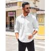 COOFANDY Men’s Long Sleeve Casual Button Down Shirts Untucked Shirts for Men Regular Fit Dress Shirt(White)