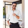 COOFANDY Men’s Long Sleeve Casual Button Down Shirts Untucked Shirts for Men Regular Fit Dress Shirt(White)