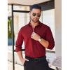 COOFANDY Men’s Long Sleeve Casual Button Down Shirts Untucked Shirts for Men Regular Fit Dress Shirt(Wine Red)