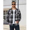 COOFANDY Men’s Long Sleeve Flannel Shirts Jacket Fashion Plaid Jackets Casual Button Down Shirt with Pockets(Black)