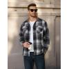 COOFANDY Men’s Long Sleeve Flannel Shirts Jacket Fashion Plaid Jackets Casual Button Down Shirt with Pockets(Black)