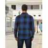 COOFANDY Men’s Long Sleeve Flannel Shirts Jacket Fashion Plaid Jackets Casual Button Down Shirt with Pockets(Black Blue)