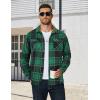 COOFANDY Men’s Long Sleeve Flannel Shirts Jacket Fashion Plaid Jackets Casual Button Down Shirt with Pockets(Black Green)