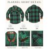 COOFANDY Men’s Long Sleeve Flannel Shirts Jacket Fashion Plaid Jackets Casual Button Down Shirt with Pockets(Black Green)