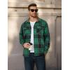 COOFANDY Men’s Long Sleeve Flannel Shirts Jacket Fashion Plaid Jackets Casual Button Down Shirt with Pockets(Black Green)