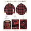 COOFANDY Men’s Long Sleeve Flannel Shirts Jacket Fashion Plaid Jackets Casual Button Down Shirt with Pockets(Black Red)