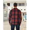 COOFANDY Men’s Long Sleeve Flannel Shirts Jacket Fashion Plaid Jackets Casual Button Down Shirt with Pockets(Black Red)