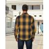 COOFANDY Men’s Long Sleeve Flannel Shirts Jacket Fashion Plaid Jackets Casual Button Down Shirt with Pockets(Black Yellow)