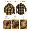 COOFANDY Men’s Long Sleeve Flannel Shirts Jacket Fashion Plaid Jackets Casual Button Down Shirt with Pockets(Black Yellow)