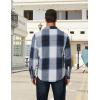 COOFANDY Men’s Long Sleeve Flannel Shirts Jacket Fashion Plaid Jackets Casual Button Down Shirt with Pockets(Blue)