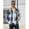 COOFANDY Men’s Long Sleeve Flannel Shirts Jacket Fashion Plaid Jackets Casual Button Down Shirt with Pockets(Blue)