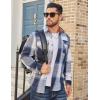 COOFANDY Men’s Long Sleeve Flannel Shirts Jacket Fashion Plaid Jackets Casual Button Down Shirt with Pockets(Blue)