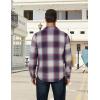 COOFANDY Men’s Long Sleeve Flannel Shirts Jacket Fashion Plaid Jackets Casual Button Down Shirt with Pockets(Blue Red-line)