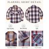 COOFANDY Men’s Long Sleeve Flannel Shirts Jacket Fashion Plaid Jackets Casual Button Down Shirt with Pockets(Blue Red-line)