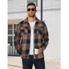 COOFANDY Men’s Long Sleeve Flannel Shirts Jacket Fashion Plaid Jackets Casual Button Down Shirt with Pockets(Brown)
