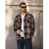 COOFANDY Men’s Long Sleeve Flannel Shirts Jacket Fashion Plaid Jackets Casual Button Down Shirt with Pockets(Brown)