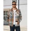 COOFANDY Men’s Long Sleeve Flannel Shirts Jacket Fashion Plaid Jackets Casual Button Down Shirt with Pockets(Green)