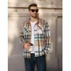COOFANDY Men’s Long Sleeve Flannel Shirts Jacket Fashion Plaid Jackets Casual Button Down Shirt with Pockets(Green)