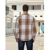 COOFANDY Men’s Long Sleeve Flannel Shirts Jacket Fashion Plaid Jackets Casual Button Down Shirt with Pockets(Khaki)