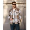 COOFANDY Men’s Long Sleeve Flannel Shirts Jacket Fashion Plaid Jackets Casual Button Down Shirt with Pockets(Khaki)