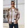 COOFANDY Men’s Long Sleeve Flannel Shirts Jacket Fashion Plaid Jackets Casual Button Down Shirt with Pockets(Khaki)