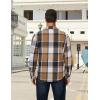 COOFANDY Men’s Long Sleeve Flannel Shirts Jacket Fashion Plaid Jackets Casual Button Down Shirt with Pockets(Khaki-black)