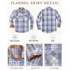 COOFANDY Men’s Long Sleeve Flannel Shirts Jacket Fashion Plaid Jackets Casual Button Down Shirt with Pockets(Light Blue)