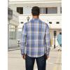 COOFANDY Men’s Long Sleeve Flannel Shirts Jacket Fashion Plaid Jackets Casual Button Down Shirt with Pockets(Light Blue)