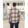 COOFANDY Men’s Long Sleeve Flannel Shirts Jacket Fashion Plaid Jackets Casual Button Down Shirt with Pockets(Light Khaki)