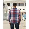COOFANDY Men’s Long Sleeve Flannel Shirts Jacket Fashion Plaid Jackets Casual Button Down Shirt with Pockets(Red Blue)
