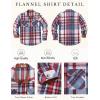 COOFANDY Men’s Long Sleeve Flannel Shirts Jacket Fashion Plaid Jackets Casual Button Down Shirt with Pockets(Red Blue)