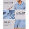 COOFANDY Men’s Long Sleeve Polo Shirts Quick Dry Moisture Wicking Lightweight Golf Shirts Casual Collared Shirt(Blue)