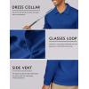 COOFANDY Men’s Long Sleeve Polo Shirts Quick Dry Moisture Wicking Lightweight Golf Shirts Casual Collared Shirt(Dark Blue)