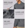 COOFANDY Men’s Long Sleeve Polo Shirts Quick Dry Moisture Wicking Lightweight Golf Shirts Casual Collared Shirt(Dark Grey)