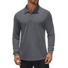 COOFANDY Men’s Long Sleeve Polo Shirts Quick Dry Moisture Wicking Lightweight Golf Shirts Casual Collared Shirt(Dark Grey)