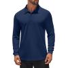COOFANDY Men’s Long Sleeve Polo Shirts Quick Dry Moisture Wicking Lightweight Golf Shirts Casual Collared Shirt(Navy Blue)