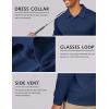 COOFANDY Men’s Long Sleeve Polo Shirts Quick Dry Moisture Wicking Lightweight Golf Shirts Casual Collared Shirt(Navy Blue)