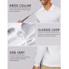COOFANDY Men’s Long Sleeve Polo Shirts Quick Dry Moisture Wicking Lightweight Golf Shirts Casual Collared Shirt(White)