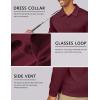 COOFANDY Men’s Long Sleeve Polo Shirts Quick Dry Moisture Wicking Lightweight Golf Shirts Casual Collared Shirt(Wine Red)