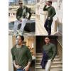 COOFANDY Mens Long Sleeve Shirts Thermal T-Shirt Slim Fit Crewneck Sweater Knitted Pullover Shirt(Army Green)