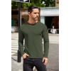 COOFANDY Mens Long Sleeve Shirts Thermal T-Shirt Slim Fit Crewneck Sweater Knitted Pullover Shirt(Army Green)