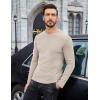 COOFANDY Mens Long Sleeve Shirts Thermal T-Shirt Slim Fit Crewneck Sweater Knitted Pullover Shirt(Beige)