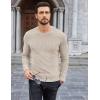COOFANDY Mens Long Sleeve Shirts Thermal T-Shirt Slim Fit Crewneck Sweater Knitted Pullover Shirt(Beige)