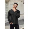 COOFANDY Mens Long Sleeve Shirts Thermal T-Shirt Slim Fit Crewneck Sweater Knitted Pullover Shirt(Black)