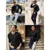 COOFANDY Mens Long Sleeve Shirts Thermal T-Shirt Slim Fit Crewneck Sweater Knitted Pullover Shirt(Black)