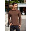 COOFANDY Mens Long Sleeve Shirts Thermal T-Shirt Slim Fit Crewneck Sweater Knitted Pullover Shirt(Brown)