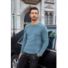 COOFANDY Mens Long Sleeve Shirts Thermal T-Shirt Slim Fit Crewneck Sweater Knitted Pullover Shirt(Dark Blue)